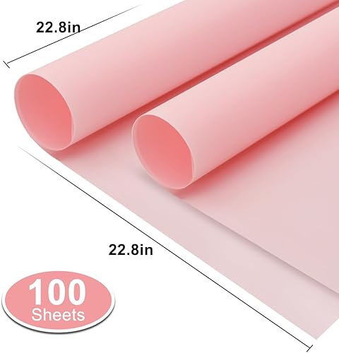 Miniatura 2 de BEISHIDA 100 piezas de papel de regalo floral rosa mate, papel de regalo para ramo de flores, papel de regalo impermeable para manualidades,