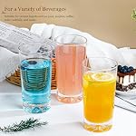 Drinking Glasses Set of 6, 16oz Glass Cups with Wide Mouth Design,Water Glasses for Bar Glassware, Premium Tall Glasses Drinking Set for Water, Beer, Juice and Cocktail, Unique Christmas Gifts
