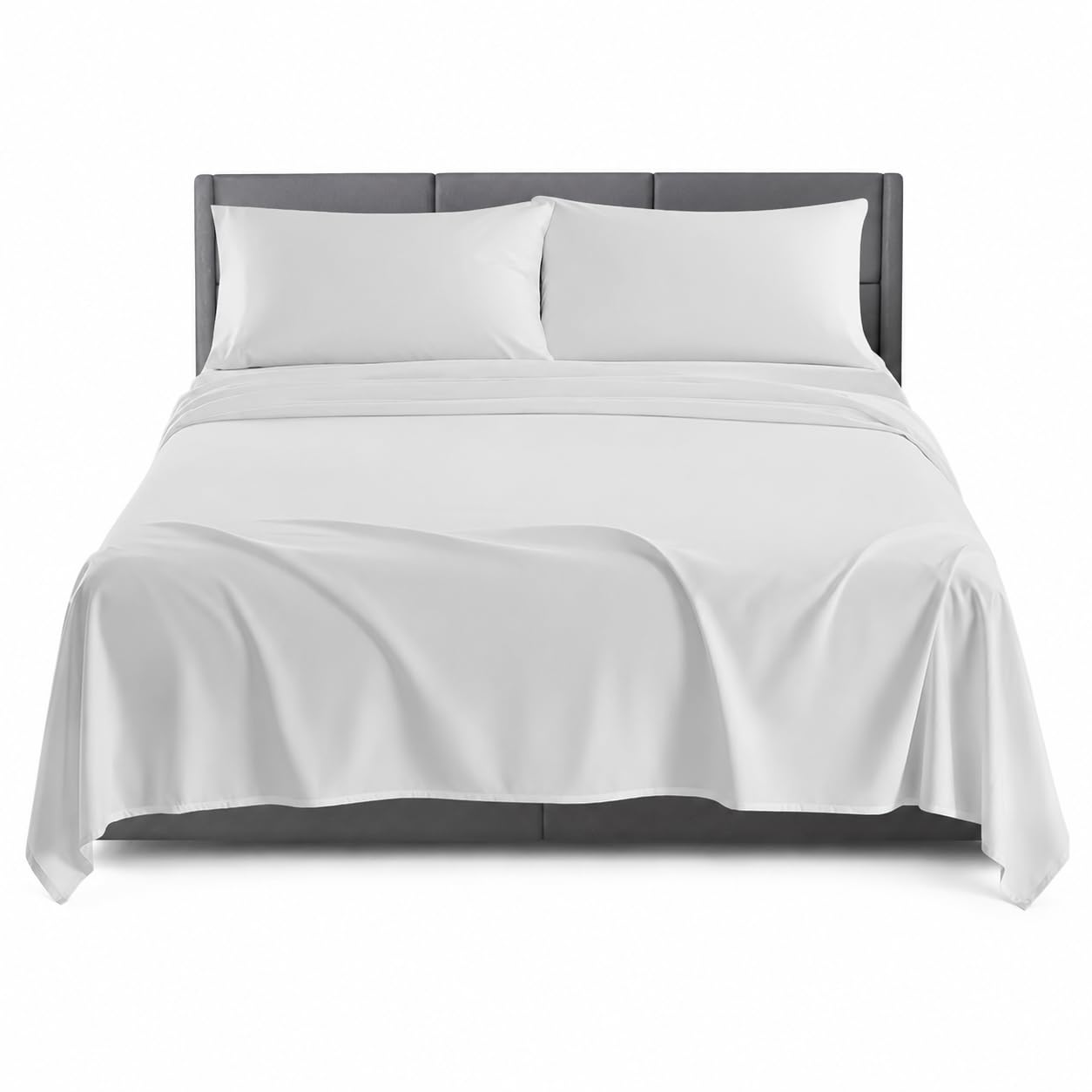 Flat Sheet 100% Egyptian Cotton & microfiber 200 Thread Count double Bed Sheets - Breathable and Fade Resistant Hotel Bedding Flat Sheets Silver, King, Egyptian Cotton