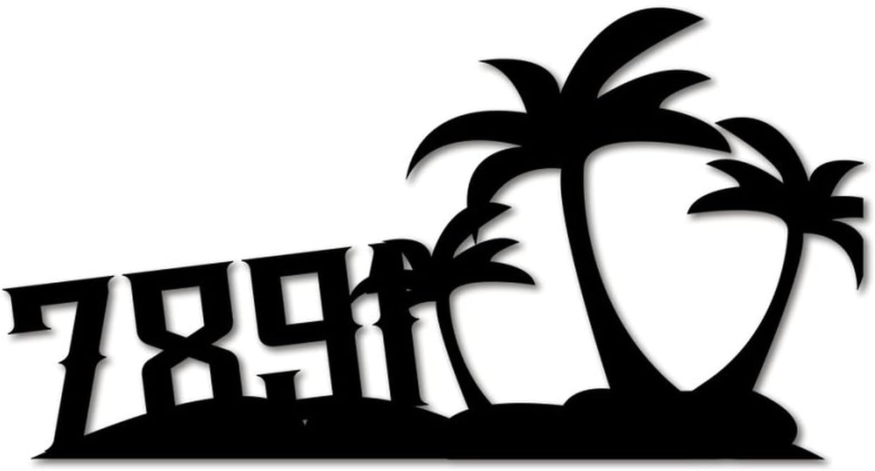 Address Plaque Customized Personalized Palm Tree House Number Address Metal Sign 2 House Number Sign Wall Mounted Sign Outdoor Decor Metal Retro for House, Street, Front Door Bright Easy Mouting Gift