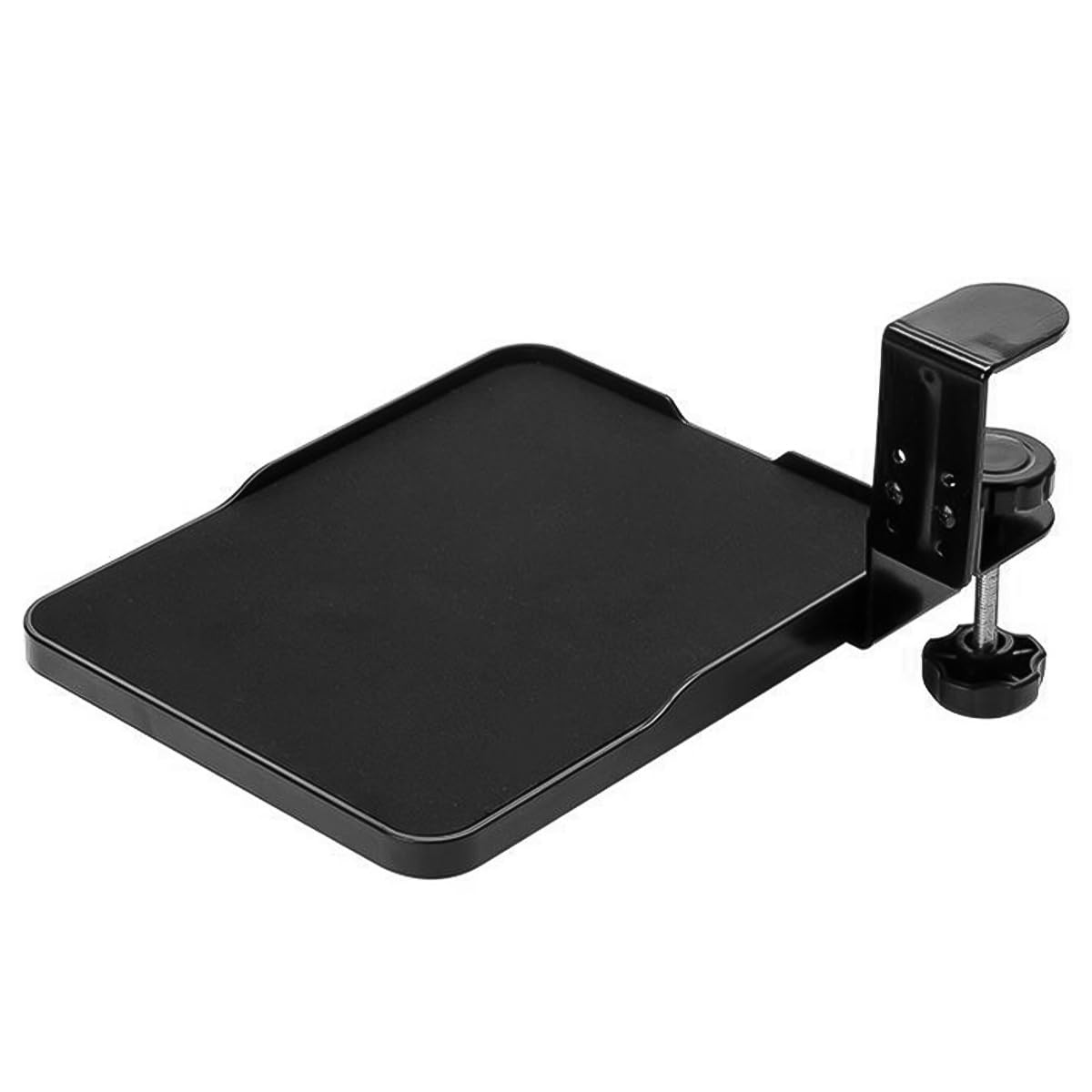 Muiltvoe Mouse Tray Clip Under Desk Mouse Platform Clip Slide Out Ergonomic Mouse Tray Extender Slide Out Black