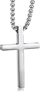 Peora Silver Plated Fancy Cross Pendant with Ball Chain Fashion Jewellery Gift for Men & Boys Price In India