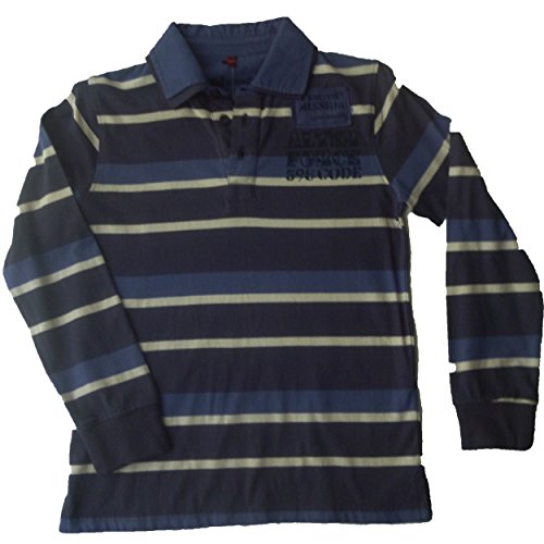 Polo garçon bleu blanc 10 ans Losan aux finitions soignées