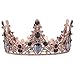 Lurrose corona barroca cristal negro redondo reina corona vintage bronce tiara nupcial para boda prom