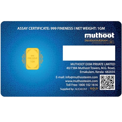 Muthoot Pappachan Swarnavarsham 24K (999) Yellow Gold Bar 1 Gm - Image 7