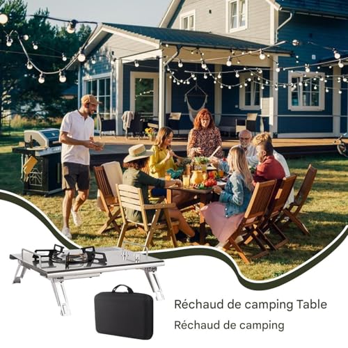 Réchaud de camping portable compact avec brûleur robuste en acier robuste - 8
