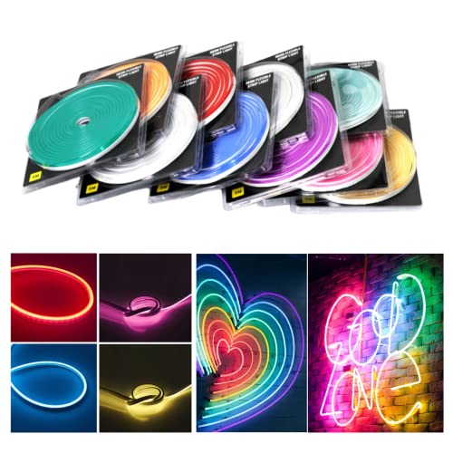 Fita De Led Neon ALTAMENTE Flexível Com 5 Metros 12V Resistente A Água Mangueira Colorida Silicone B