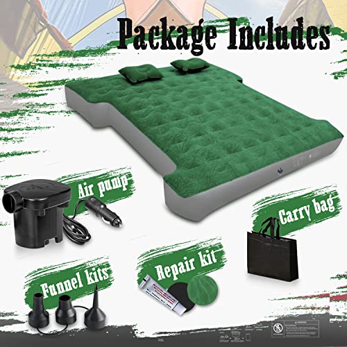 Materasso Matrimoniale Materasso Gonfiabile Ad Aria, Singolo O Doppio, Blu Floccato Con Pompa Elettrica - Perfetto Per Campeggio E Ospiti Materasso Gonfiabile Floccato