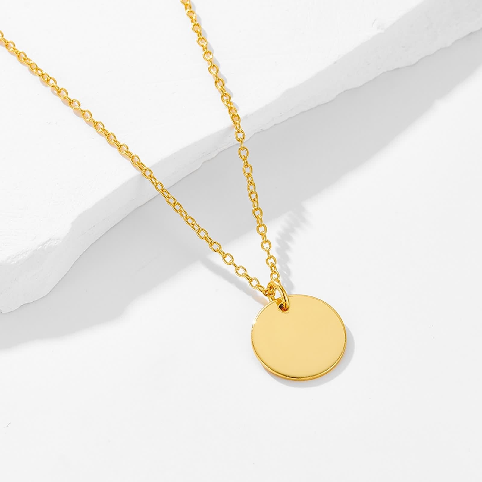 Collane Donna Oro, Collana Lunga Elegante Ciondolo Catenina Gioielli Oro Giallo 9K/14K/18K Piatto Semplice 40+5cm