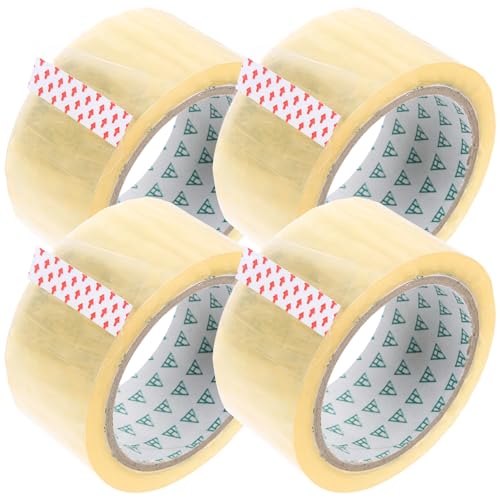 Lurrose 4 Rollos cinta de sellado transparente automático embalaje cinta transparente cinta ancha cinta de montaje cajas transparentes cinta clara cinta de paquete cinta de envío bopp