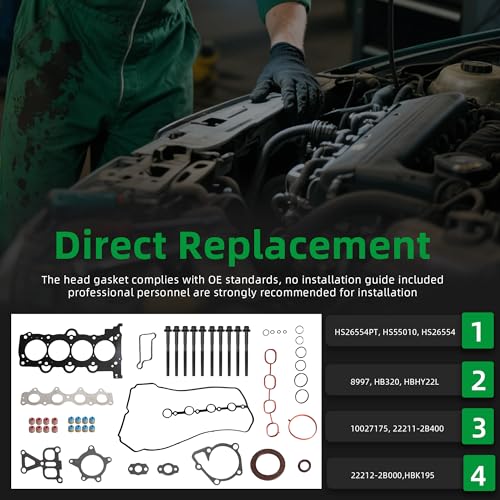 Image of Head Gasket with Bolts Set, Fits for Kia Rio L4 2012-2018