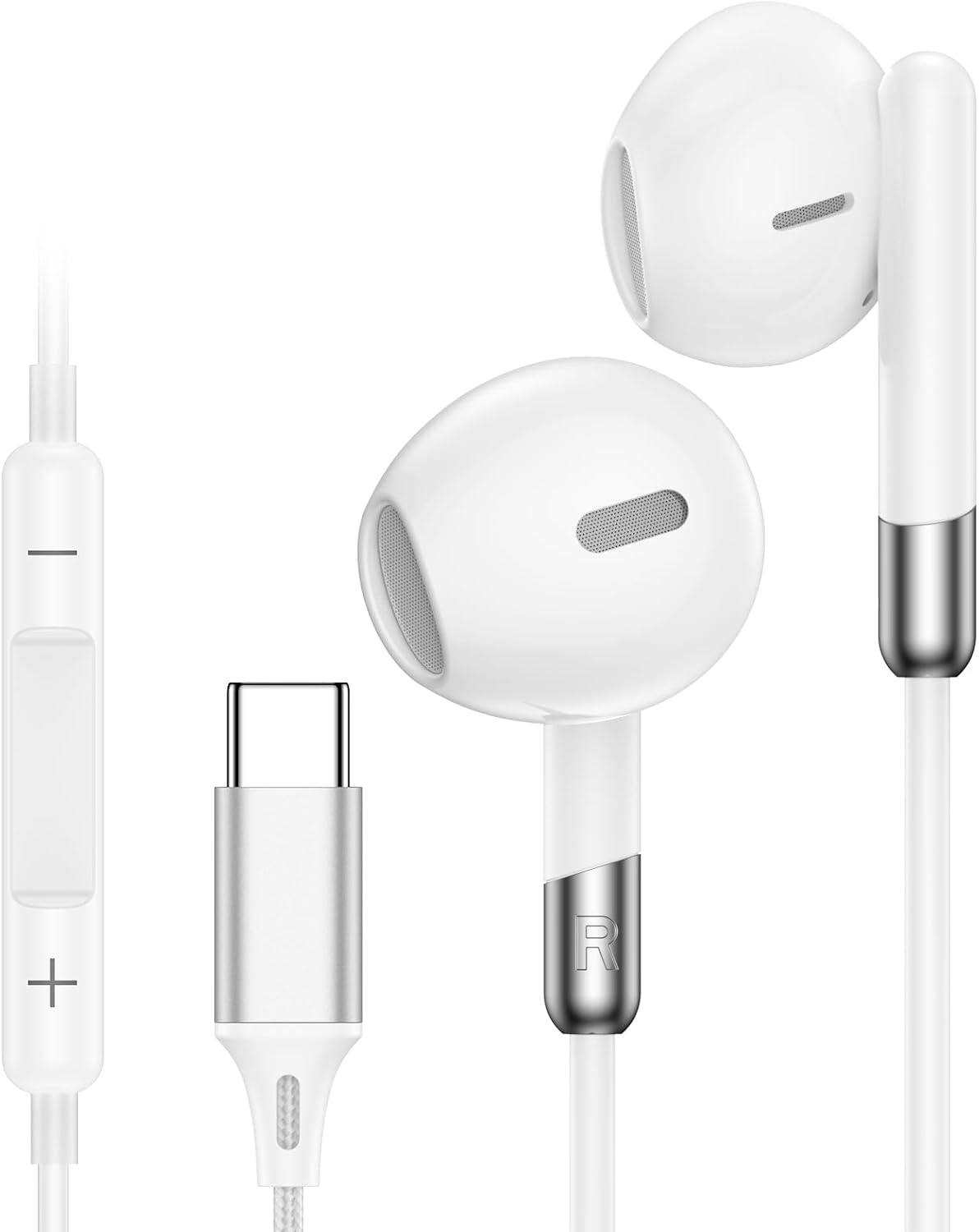 Type C Headphones Samsung Wired Earbuds USB C for Samsung Galaxy A57 A37 A07 A17 A16 A56 A36 A26 A06 5G S26 Ultra S26 S25FE S24 S23 USB C Wired Ear Buds for iPhone 17 Pro Max 17 16 with Microphone