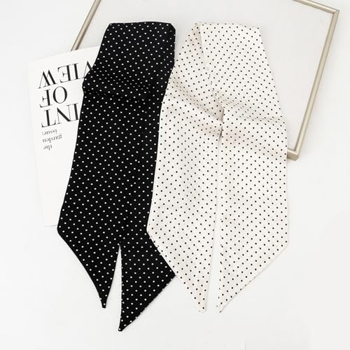 Women's Lightweight Silk Satin Head Scarf Fashionable for Hair Neck Handbag Long Thin Silky Design4