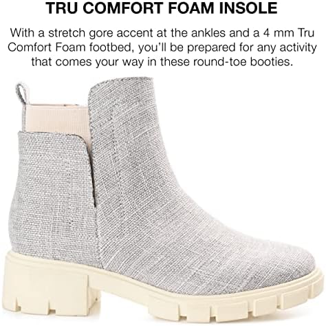 Journee Collection Womens Jeeva Tru Comfort Foam Inside Zip Block Heel Booties Grey 8 Medium WOMENS US | Image 2