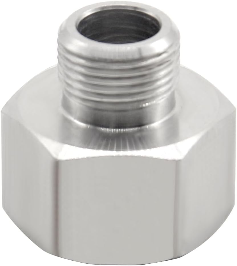Stainless Steel Pipe Fitting Water Hose Adapter 1/2 NPT Female to 3/8 Male Compression Converter Reducer Fitting for Kitchen Faucet (Pack of 2)