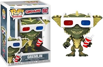 Funko Pop Gremlins + Protector Pop! Movies Retro Vinyl Figure Gift Set Bundled with ToyBop Box Protector Collector Case Gremlin with 3D Glasses and Drink