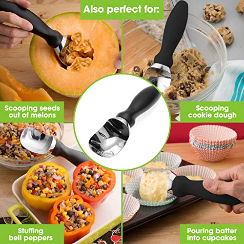 Spring Chef Ice Cream Scoop With Comfortable Handle, Black #TOP3