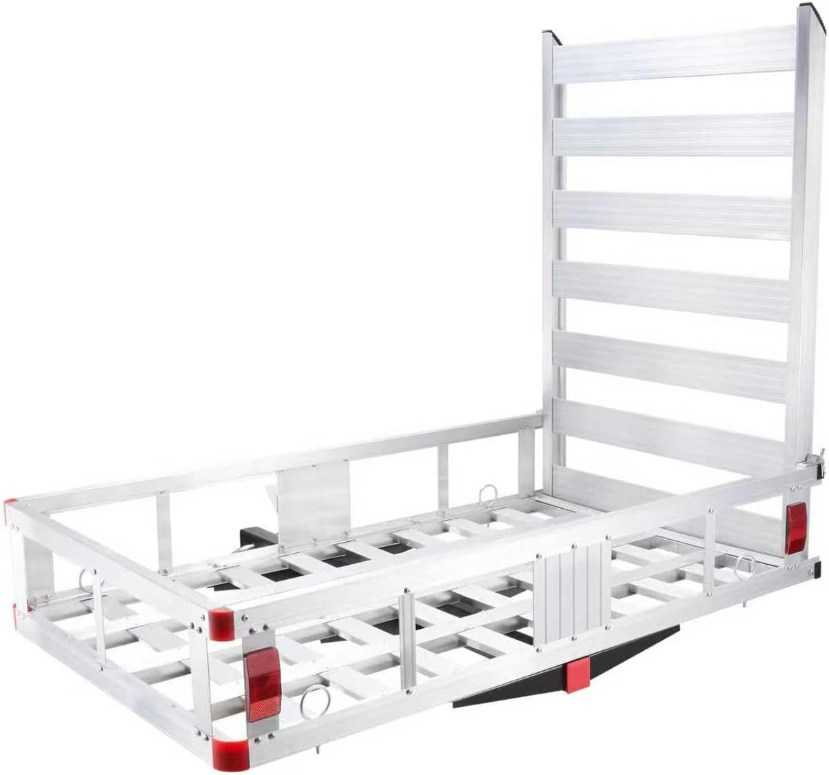 500LB Hitch Cargo Carrier with Folding Ramp, 50 x 29.5 Inch Aluminum Cargo Basket, Heavy Duty Trailer Hitch Mounted Rack for 2" Receiver, SUV Truck Van