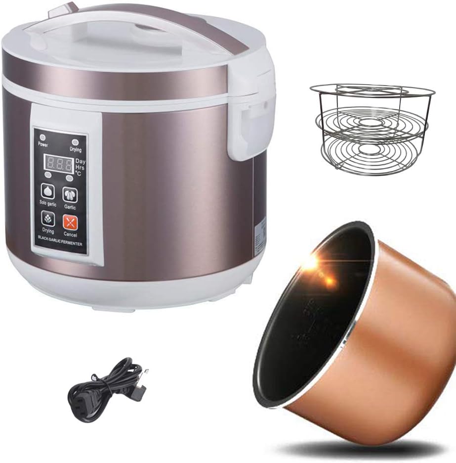 LIDY Full Automatic Intelligent Control Black Garlic Fermenter with Drying Function,Single Clove Garlic Multiple Clove Garlic, AC100-240V/5L/6L,6L