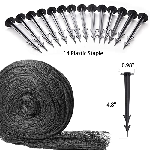 Crmpro Pond Netting Kit 15 X 20 Feet With 14Pcs Uv Stabilized Plastic Staples, High Tensile Strength And Durable Pool Net Cover，3/8 Inch Woven Fine Mesh Protect Goldfishes, Cats & Birds #TOP3
