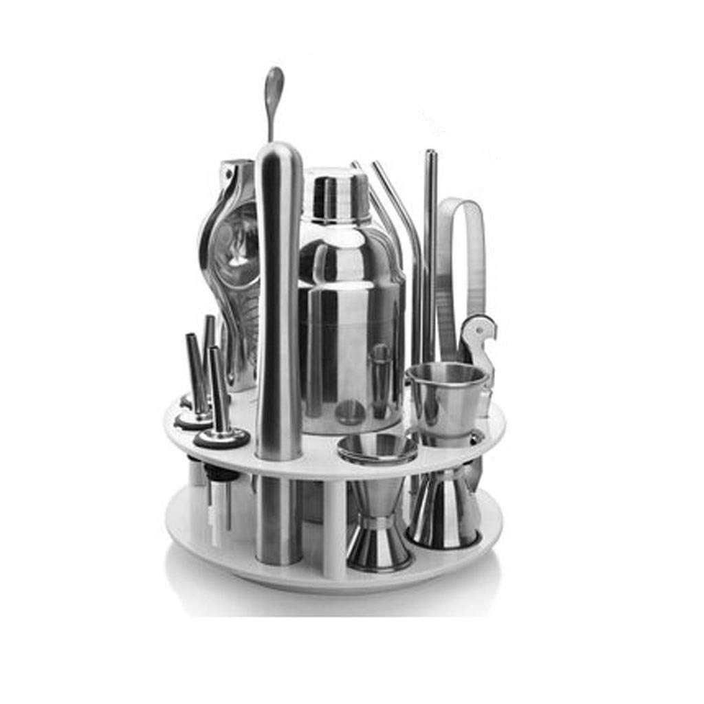 Barman Kit Bar Set, 16 pezzi in acciaio inox Cocktail Shaker Bar Tools, con display rotante stand e Bartending libretto, Home Bar strumenti for una Splendida esperienza Drink di miscelazione Set Barma