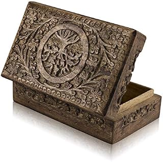 Great Birthday Gift Ideas Handmade Decorative Tree Of Life Wooden Jewellery Box Treasure Box Jewellery Organizer Keepsake Box Treasure Chest Trinket Holder Lock Box Watch Box 20 x 12 cms Gifts for her