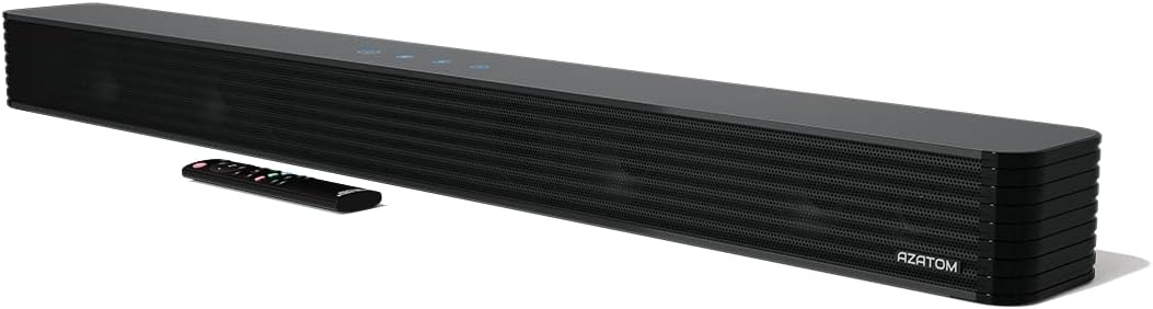 AZATOM Soundbar with 3D Surround Sound 120W | Bluetooth, Optical, AUX, USB Connectivity | Wall & Table Mountable | Perfect for Home Theatre & Gaming Studio Wave