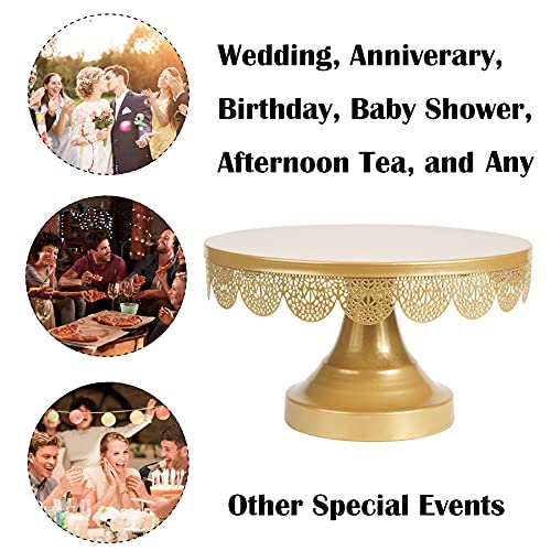 Cake Stand Cake Holder Gold Cupcake Stands 10In Dessert Stand Cake Plate Cake Display Stands for Wedding Birthday Party Celebration Home Decor (Gold)