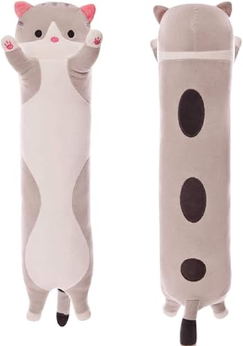 Miniatura 2 de WUYU - Almohada de peluche con diseño de gato con dibujos animados y suave, almohada larga para dormir, para niños, una amiga, varios tamaños