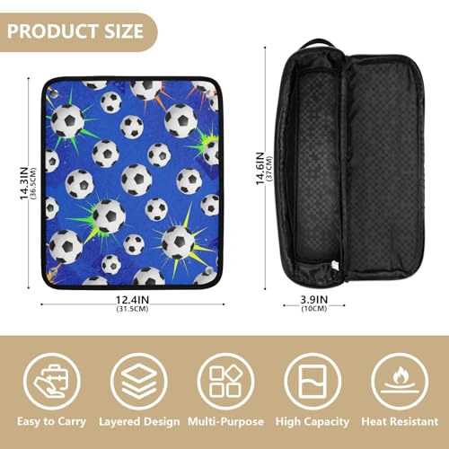 Bolsa organizadora para herramientas de cabello con almohadilla resistente al calor, diseño 2 en 1 para planchas, rizadores y secadores, azul grafiti deportivo miniatura 4