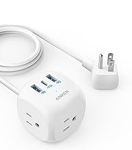 Anker 20W USB C Power Strip, 321 Power Strip with 3 Outlets and USB C Charging for iPhone 13/12 Series, 5 ft Extension Cor...