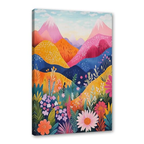 Affiches de fleurs naturelles et tableau montagne aquarelle pour décoration