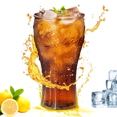 OHAANYY Cola Glas 350 ml, Kristallklar Trinkgläser, Spülmaschinenfest & Langlebig, Hochwertige Becher Für Cafe Bar Party, Soda Juice Eistee