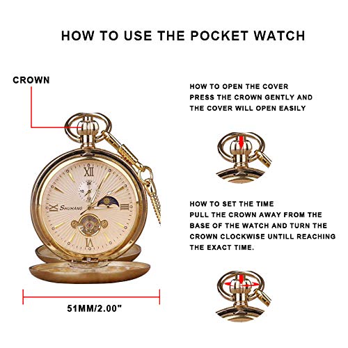 Dentily Vintage Copper Train London Design Hand Winding Mechanical Pocket Watch Mens Watches