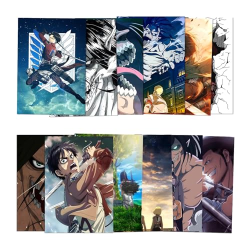 Image of Wallgasm Attack On Titans Poster Set of 20, A4 Size 300 GSM Posters - AOT | Anime | Levi Ackerman | Eren Yeager Art | Posters for Room