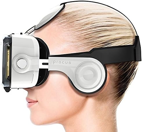 Procus PRO Virtual Reality Headset - 100-120 Degree FOV with Highest Immersive Experience - Inbuilt Headphones (White)