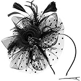 Abnehmbarer Haarreifen: Die Fascinators sind wendbar und am Stirnband abnehmbar, Sie können sie frei kombinieren und einfach mit einem bequemen Stirnband oder der Haarspange tragen, um sie am Haar zu befestigen.