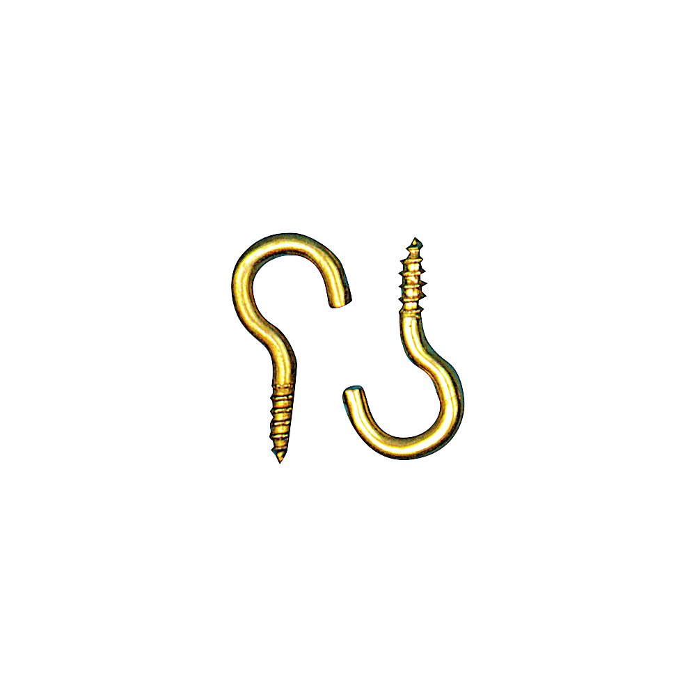 Rayher 8936966 Screw Hooks Curved 24 Pieces Brass 20 mm