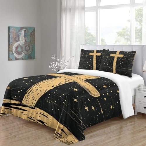 Parure housse de couette 140x200 La Croix 3D cadeau ado - 5