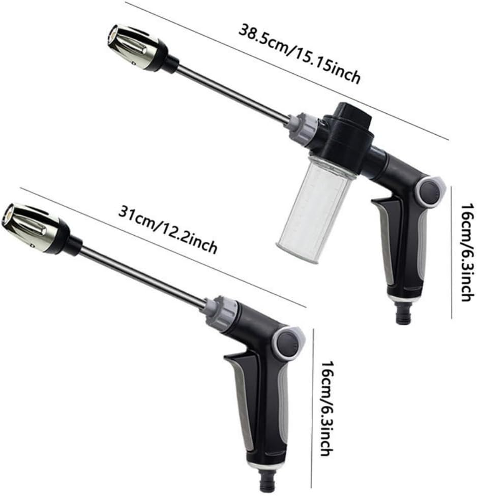 Pressure Washer Gun for Garden Hose, High Pressure Water Hose Nozzle That Turns Any Hose into a Power Washer, Adjustable Spray Wand w/Quick Connect Adapters for Car Wash, Patio & Yard