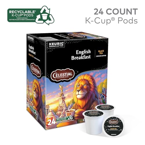 Celestial Seasonings English Breakfast Black Tea, Single-Serve Keurig K-Cup Pods, 24 Count