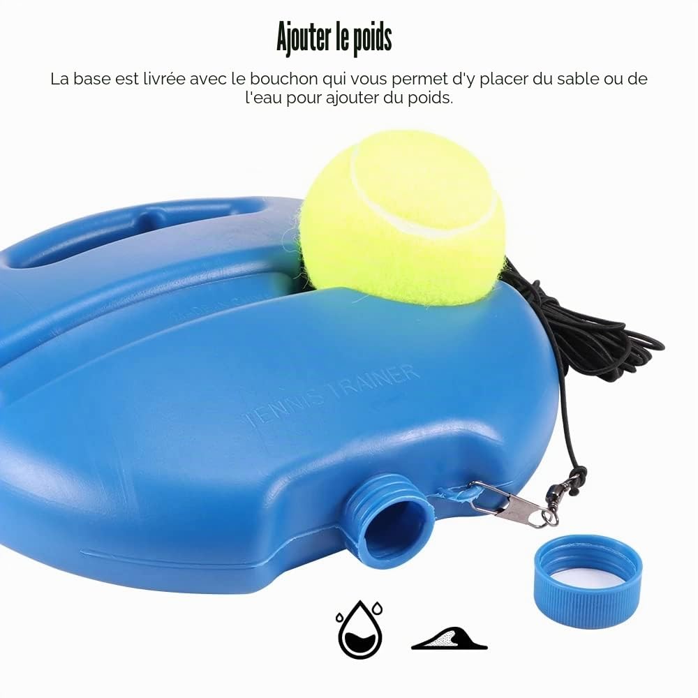 Kit d'entraînement de tennis, balles d'entraînement avec 2 balles de rebond et sac de rangement, jeu de balles innovant pour l'extérieur, dans le jardin, dans le parc pour enfants et adultes