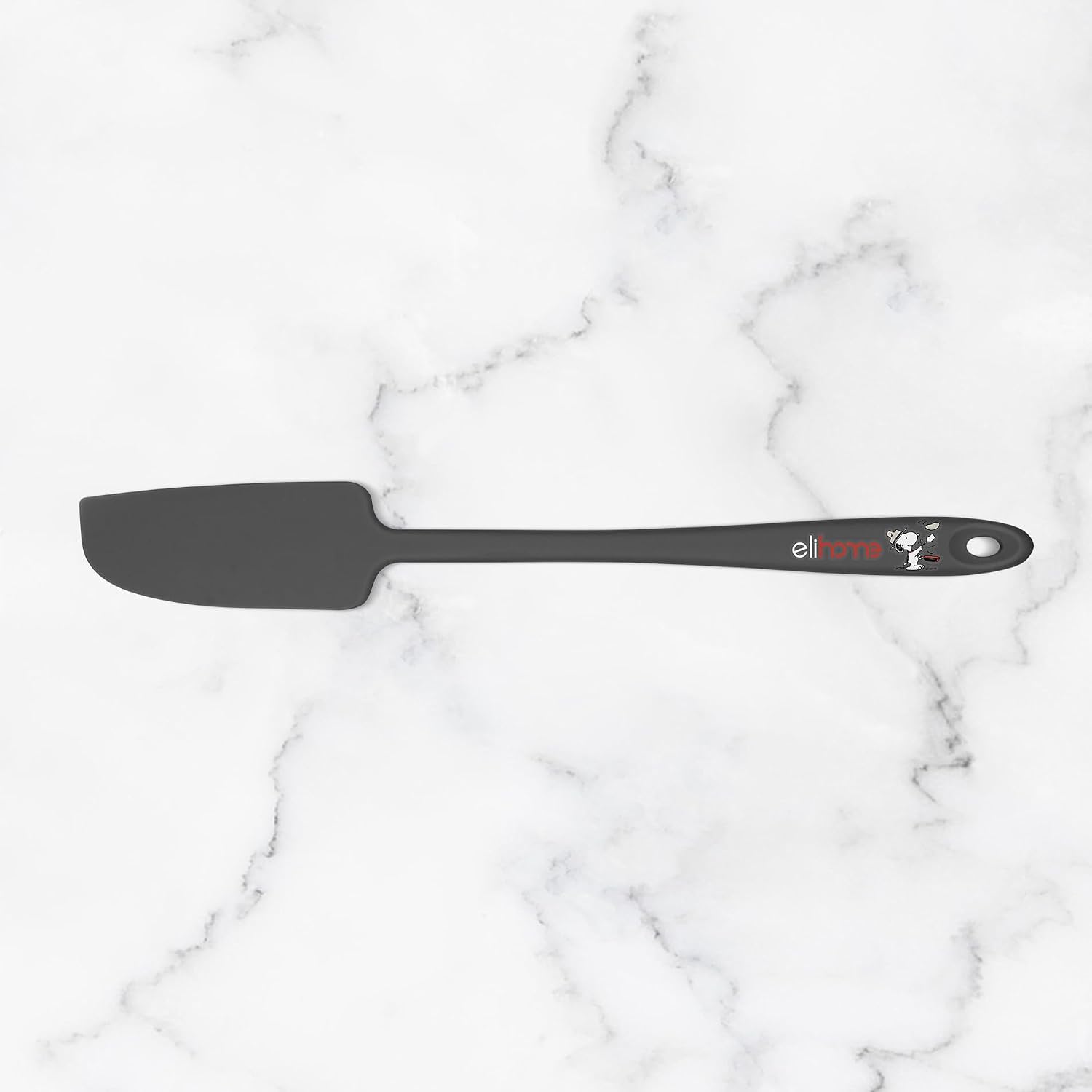 Elihome x Peanuts Skinny Silicone Spatula for Cooking, Baking, Scraping, and Mixing - Non-Stick & Heat Resistant Kitchen Spatula - 11" x 1.5", Silicone Cooking Utensils, Dark Grey