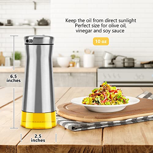 Aelga Olive Oil And Vinegar Dispenser Bottle Set 2 Pack Elegant Stainless Steel Oil Dispenser Set- Oil Dispenser Bottle For Kitchen With Drip Free #TOP4