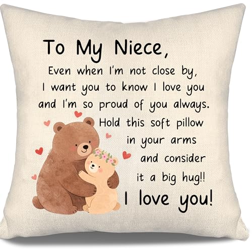 Even When I'm Not Close by I Want You to Know I Love You and I'm So Proud of You Always- to My Niece Throw Pillow Cover Niece Gift from Aunt Uncle Birthday Graduation Thanksgiving