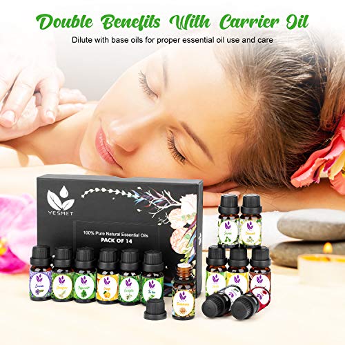 Etherische Oliën Set 14x10ml, 100% Pure Diffuser Olie Cadeauset, Citroengras/Pepermunt/Sinaasappel/Lavendel/Eucalyptus… - Afbeelding 6