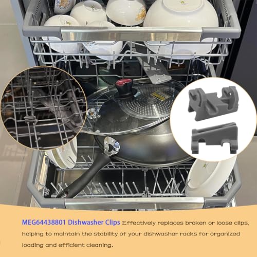 MEG64438801 Dishwasher Rack Fixing Clip,Compatible with LG Dishwasher Replacement Parts AP6237065,4512016,PS12081829,00611474,AP4355082(2PCS)