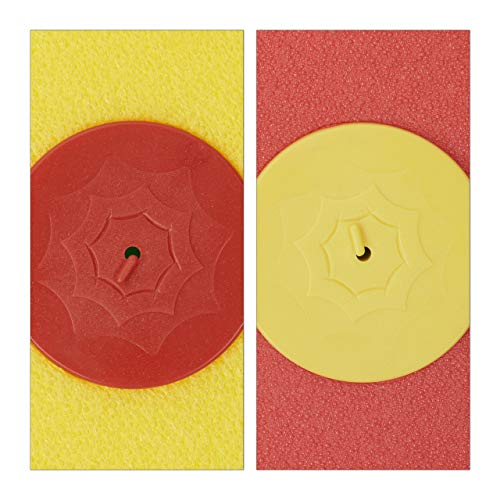 Relaxdays Sprinkler Blume, Kinder, 2er Set, Garten, 6 m Reichweite, 360°, Spritzblume, HxBxT: 105 x 28 x 28 cm, rot/gelb