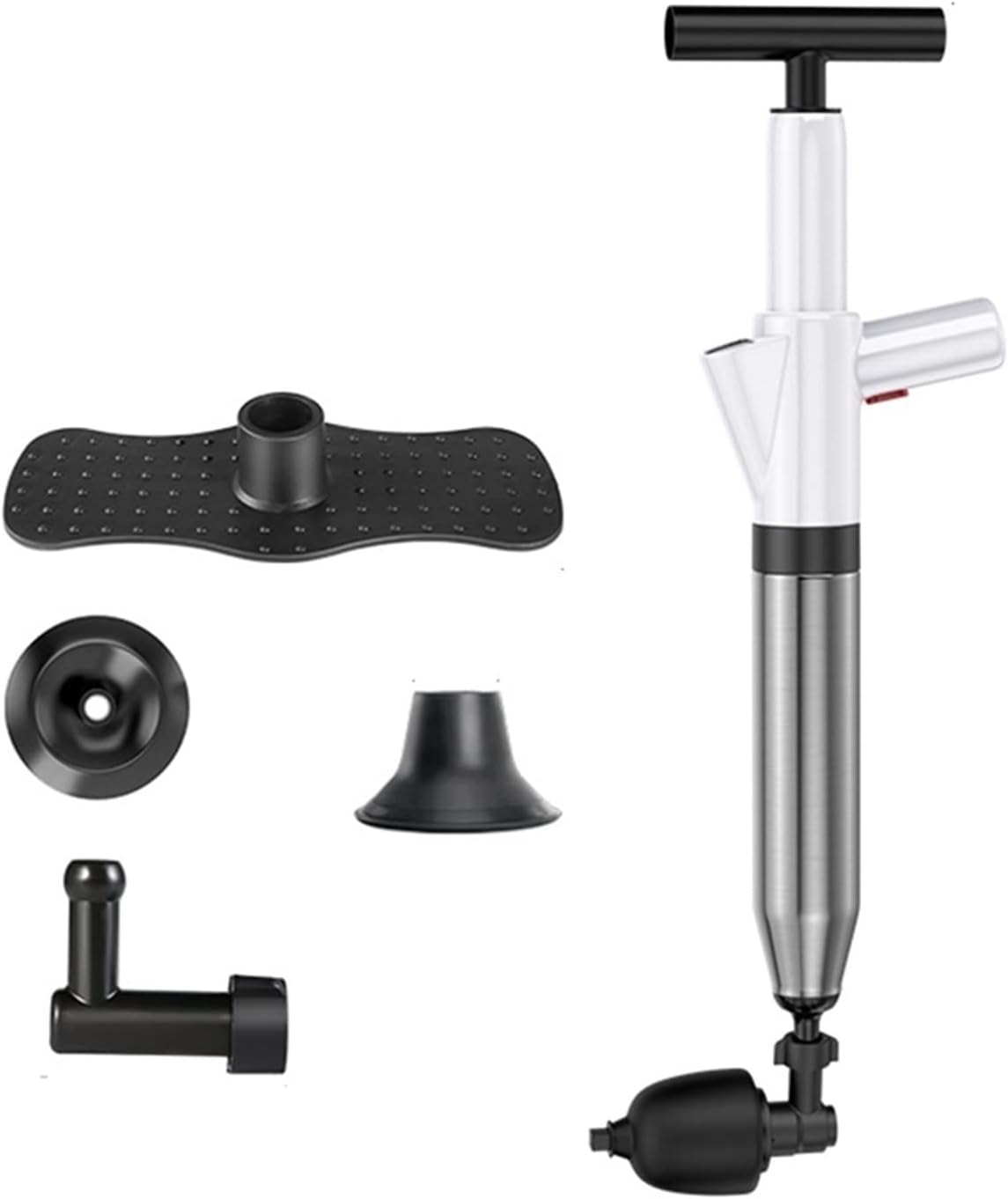 Toilet Plunger -Dredge Clog Remover High Pressure Drain Plunger Air Drain Blaster for Bath Toilets Bathroom Shower Sink Bathtub (Color : Black)