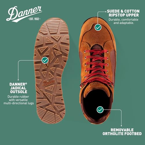Image of Danner Skyridge Hiking Boots for Men - Waterproof, with Durable Suede & Cotton Ripstop Upper, Breathable Lining, Comfort Footbed & Traction Outsole